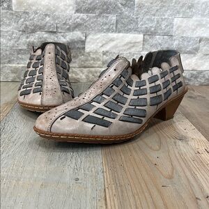 Rieker Antistress SINA Lightweight Leather Slingback Low Heel Shoe Womens Sz 10